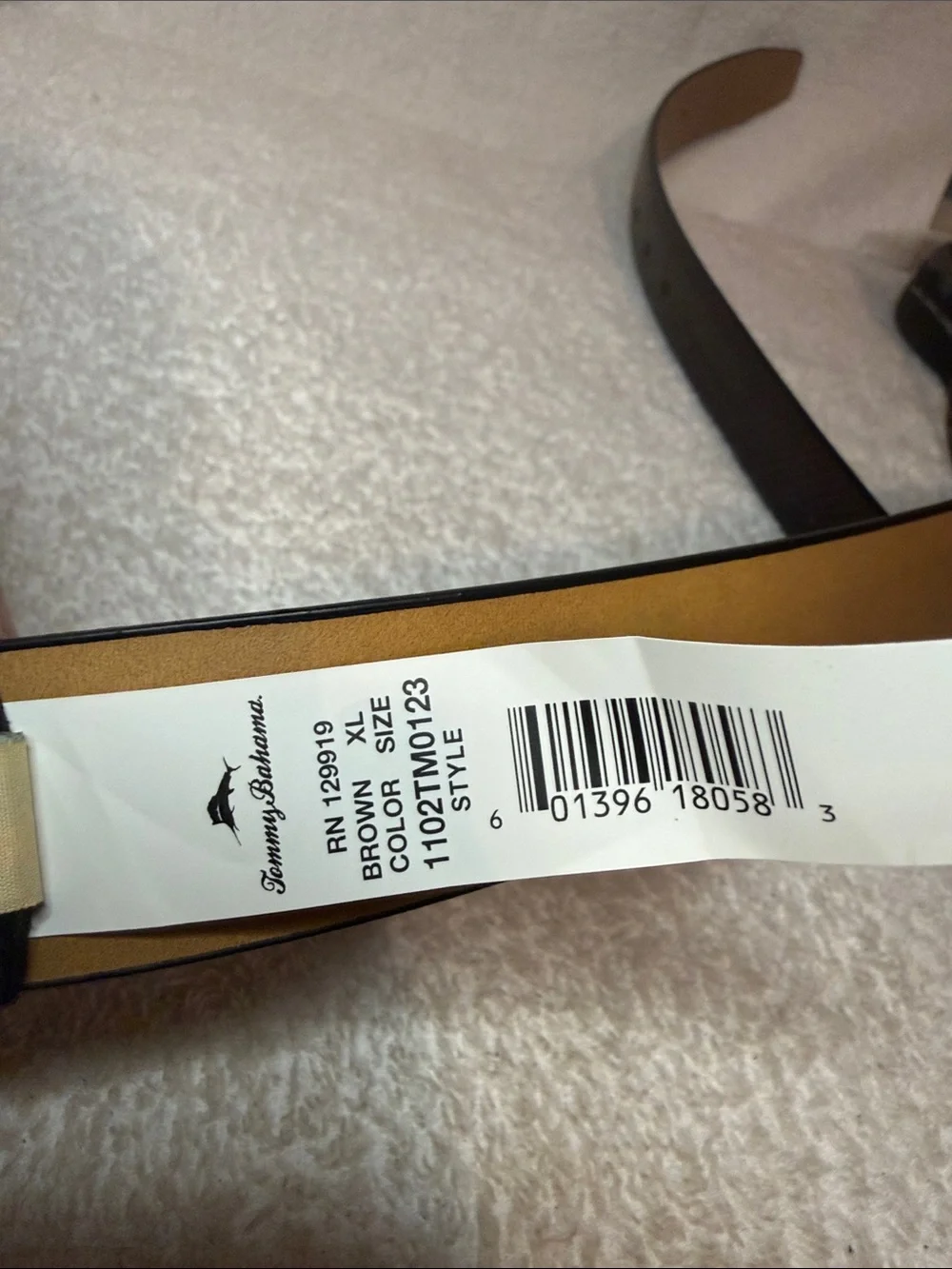 NWT Tommy Bahama Brown Leather Belt with Silver Buckle
